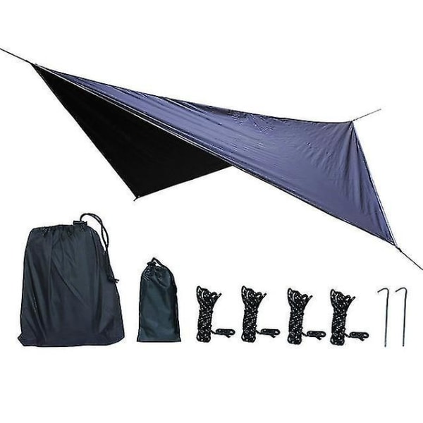 Mordely 360x290cm Waterproof Tarp Tent Shade Camping Hammock Rain Fly Uv Garden Awning Canopy(black)
