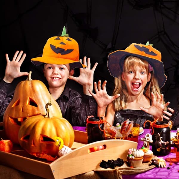 Halloween Pumpa Hatt Söt Lantern Hat Plysch Pumpa Head Hat