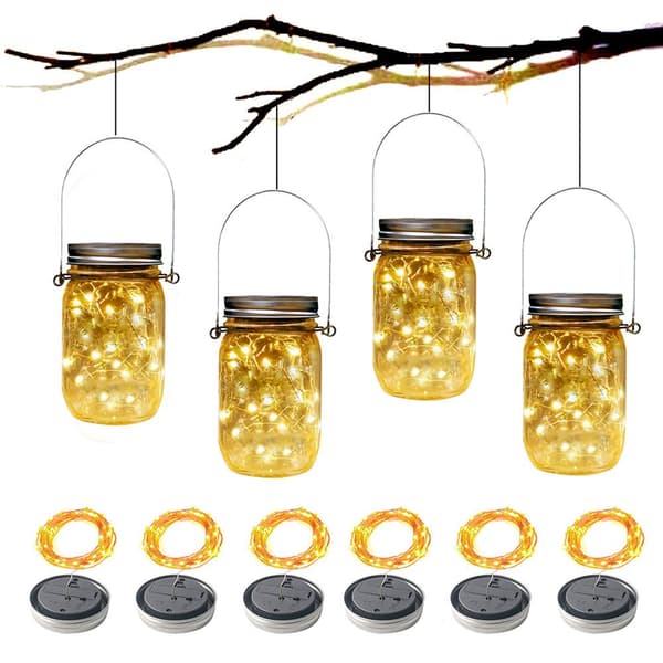 Mordely Solar Mason Jar Lights LED Solar Lights Hängande Solar Lanterns