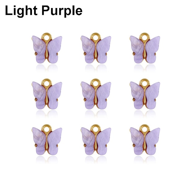 Mordely 10st fjäril hängande halsband örhänge hantverk smycken light purple