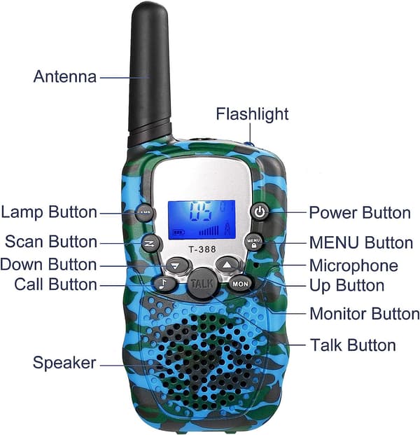 Mordely Walkie talkies för barn 3 km lång räckvidd