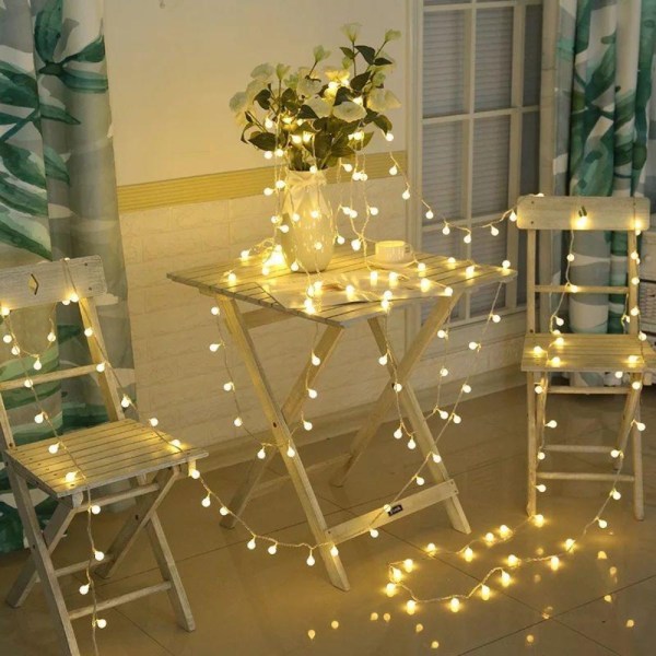 LED Ball Garland Lights Fairy String Lamp BLÅ blue