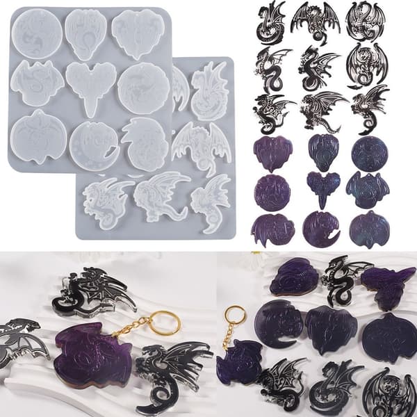 Mordely Dragon Silikonform Form Nyckelring 01