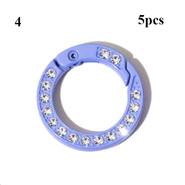 Mordely 5 st fjäder O-ringsspännen Diamantkarbinhake 4