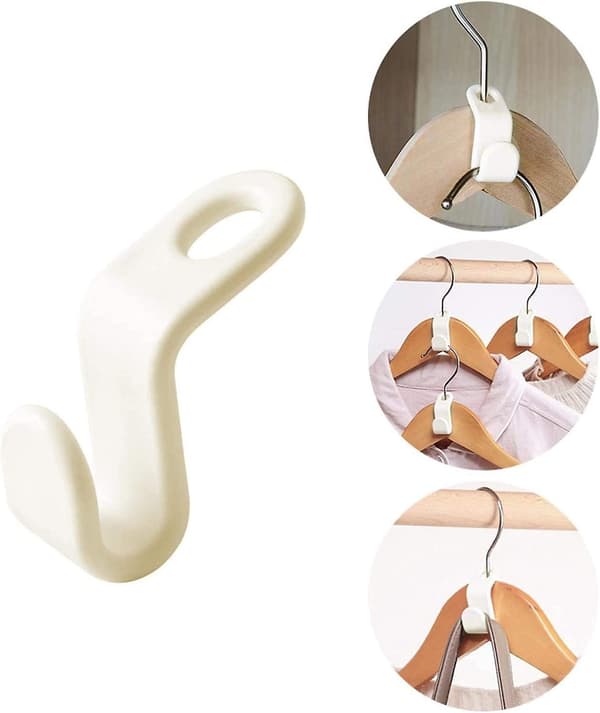 Mordely 30 Pack Plastic Waterfall Clothes Hanger Hooks Space Saving Waterfall Connecting Hooks For Clothes Cabinet