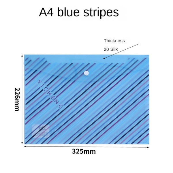 3st A4 filväska Tecknad a4 mapp GUL RAND RAND Yellow Stripe-Stripe