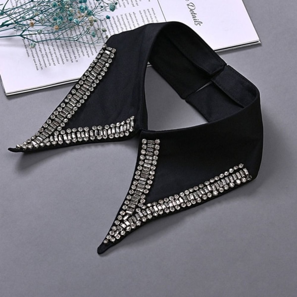 Mordely Pearl Fake Collar Avtagbar krage SVART 3 3 black 3-3