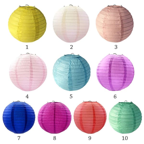 Mordely 5 st kinesiska papper lykta papper Pom Poms 9