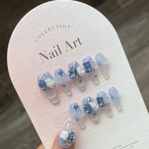 Mordely Pure anual False Nail Fake Gradients Handgjorda naglar M