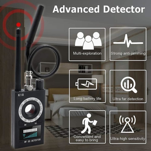 Anti Spy Detector Camera Detector Rf Signal Detector Gps Bug Detector Hidden Camera Detector Radar Radio Scanner Frequency Detector For Gsm Tracking D