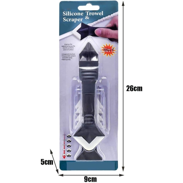 2023 3 In 1 Silicone Caulking Tools, Caulking Nozzle Kit Sealant Applicator Finishing Kit Kit Finishing Sealant Tool Scraper For Window Sink Gasket