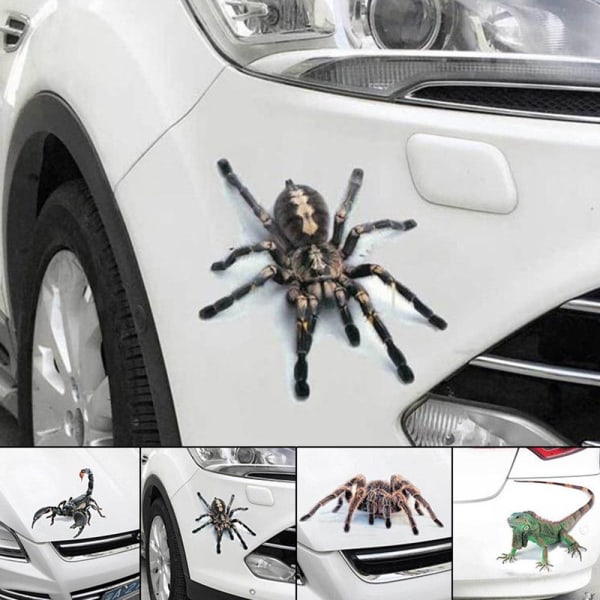 Mordely 3D-autotarra Auto Decor Spider Crawling BLACK SPIDER Black spider