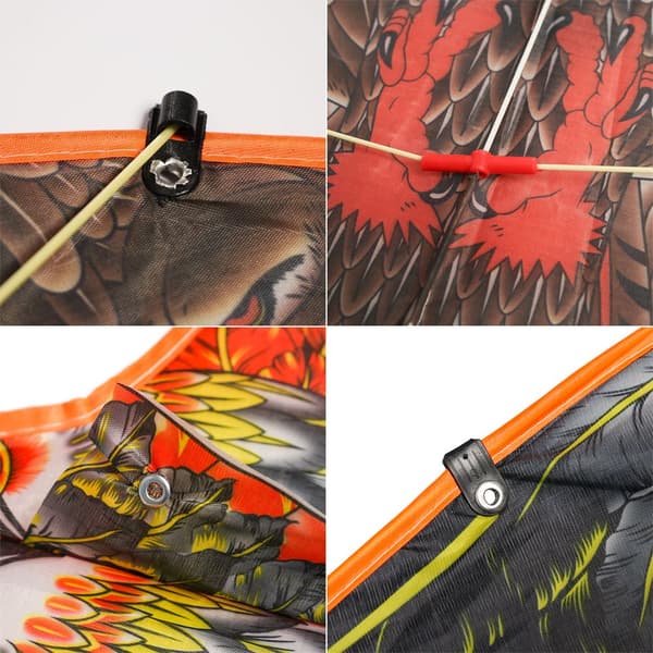 Mordely 1,1 m Eagle Kite med 30 meter draklinje svart black