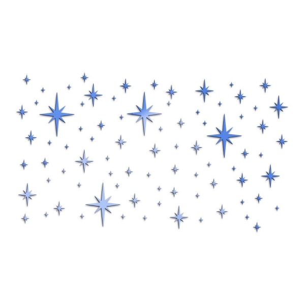 Mordely 82PCS spegel väggdekal 3D stjärndekaler BLÅ blue