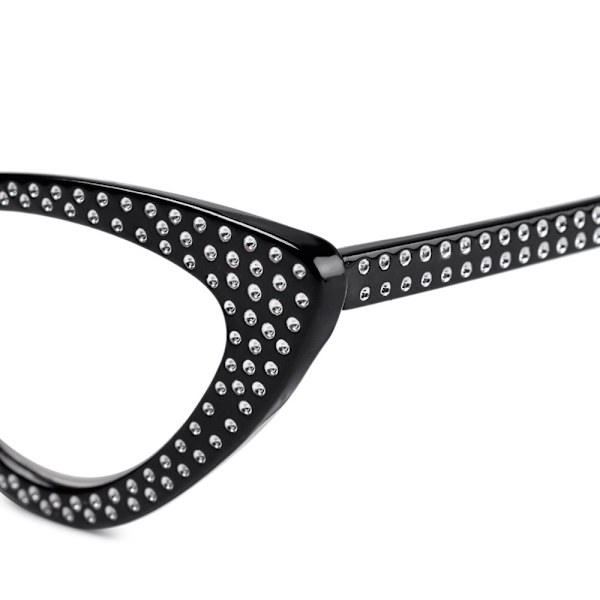 Mordely Cat Eye Läsglasögon Diamond Presbyopic Glasögon RÖDA red Strength+100-Strength+100