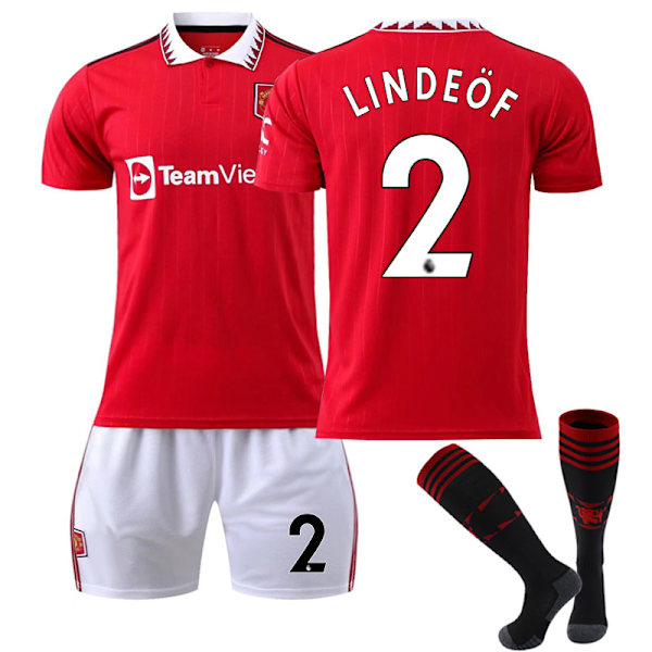 Mordely 22-23 Manchester United hemmatröja nr 2 Lindelöf 24