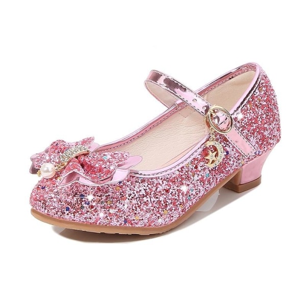 2023 prinsessan elsa skor barn fest skor tjej rosa 18cm / size28