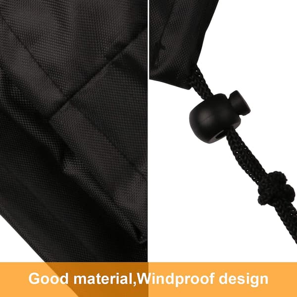 Round Fire Pit Cover, Waterproof Reusable Outdoor Fire Pit Tarp With Drawstring (85 X 40cm, Black)