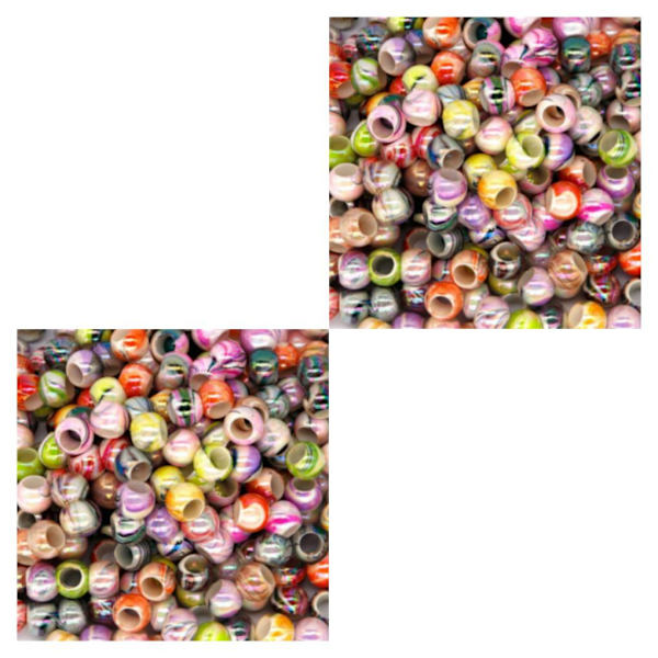 Mordely 1/2/3/5 100 bitar Pony Bead Kit Hårpärlor Ornament Hantverk 2PCS
