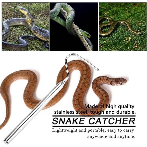 2023 Snake Catcher Hook Stainless Steel Telescopic Extendable Snake Catcher Reptile Catcher Hook For Catching Reptiles Moving Animal Control Samll