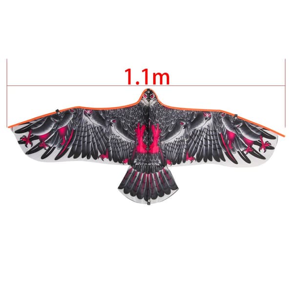 Mordely 1,1 m Eagle Kite med 30 meter draklinje svart black