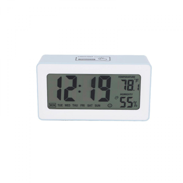 2023 5 Inch Smart Lcd Electronic Clock Desktop With Alarm Clock Luminous Lazy Electronic Clock Multifunctional Fixed Clock Blue