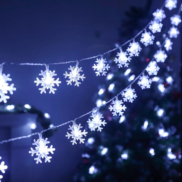 Snöflinga LED-ljus Juldekor för hemhängande girland juldekorationer julgransdekor Noel Navidad warm white 3M 20Led