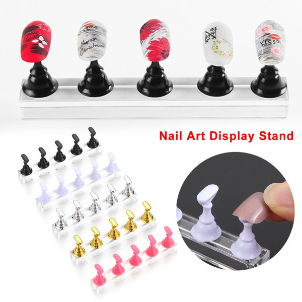 Mordely Nail Polish Practice Tips Nail Art Display Stand SVART black