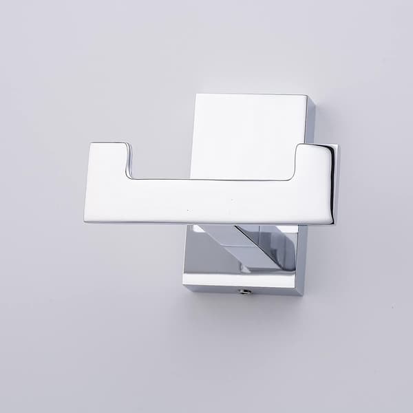 Mordely Bathroom Wall Hook, Wall Mounted Towel Rack With Double Brass Hooks, Polished Chrome, Ba9203