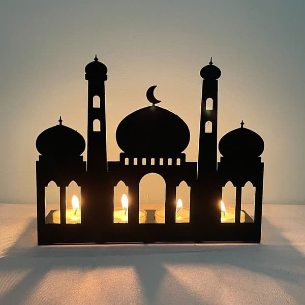 Mordely Eid Crafts Castle Ljusstake Ramadan Mubarak Lampdekoration