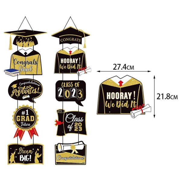 Mordely 2023 Graduation Season Flag Dekoration Couplet Dørgardin