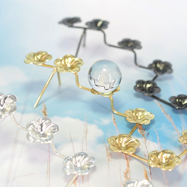 Mordely Plum Blossom Display Hållare Crystal Ball Base SIVER Silver L