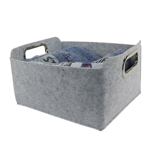 Mordely Filt Förvaring Korg Kläder Organizer Diverse Container IGHT Light grey L