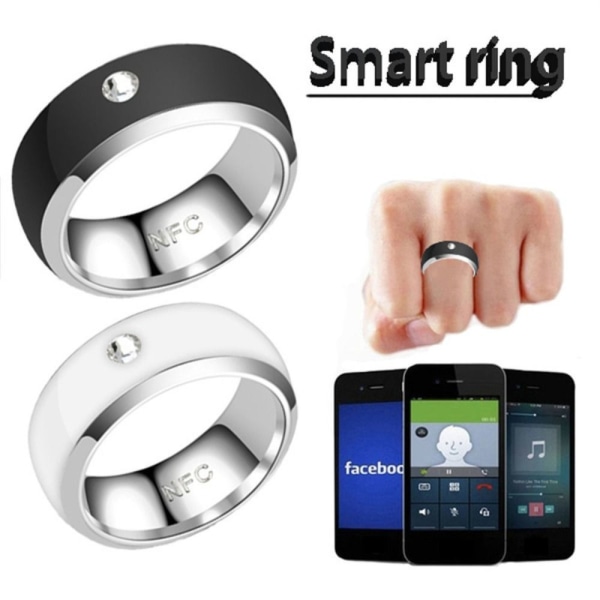 Mordely NFC Smart Ring Finger Digital Ring SVART 8 8 BLACK 8-8