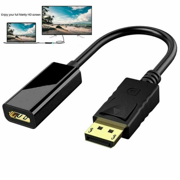 Mordely Displayport DP till HDMI honkabeladapter svart black