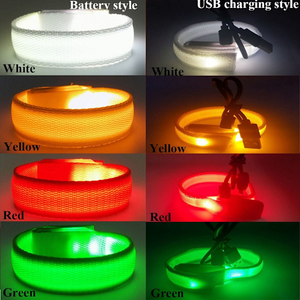 Mordely USB laddningsarmband LED-ljusarmband RÖTT BATTERISTIL Red Battery style-Battery style