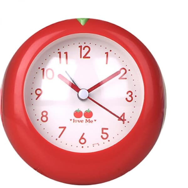 Creative Cartoon Tomato Alarm Clock, Vegetable Designed Alarm Clock, Practical Household Clock, Children's Cartoon Clock -red