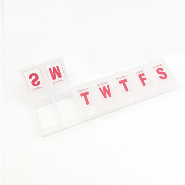 Mordely 7 Days Pill Box Tablettdispenser RÖD red