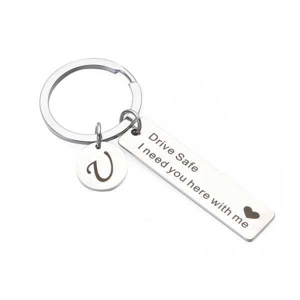 Mordely Drive Safe Keychain A-Z 26 Initialer Bokstäver Nyckelring