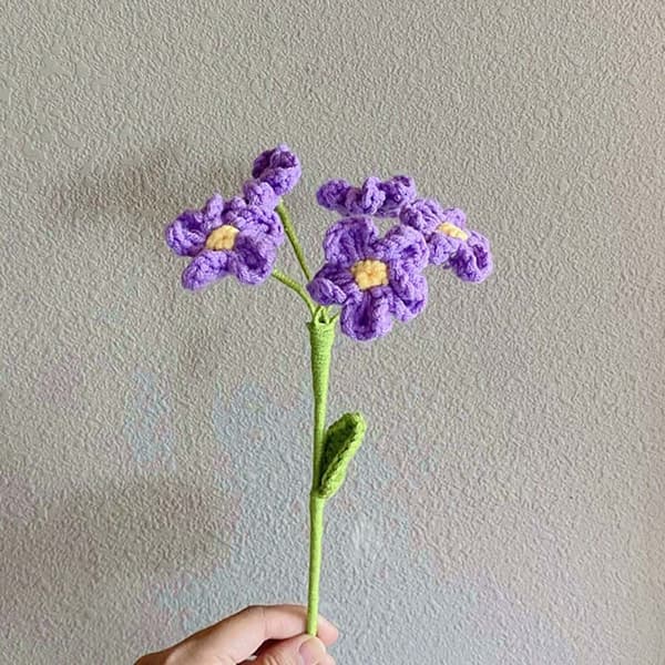 Mordely Handstickad lavendelblomma Lavendelflätad blomma BLÅ Blue