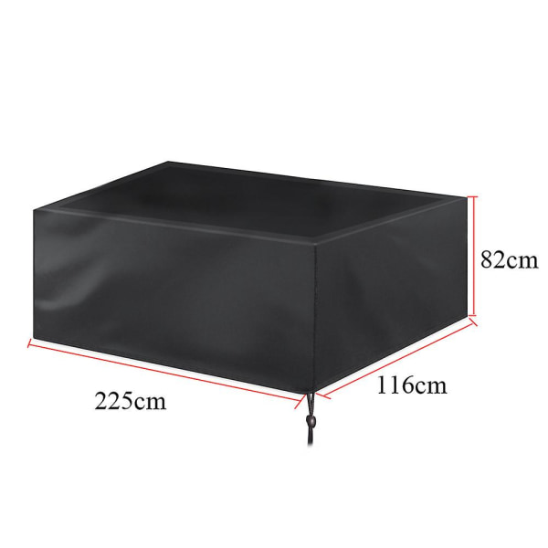 7ft Pool Table Dust Cover Furniture Waterproof Cover Black 225*116*82cm