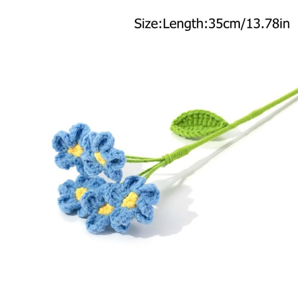Mordely Handstickad lavendelblomma Lavendelflätad blomma BLÅ Blue