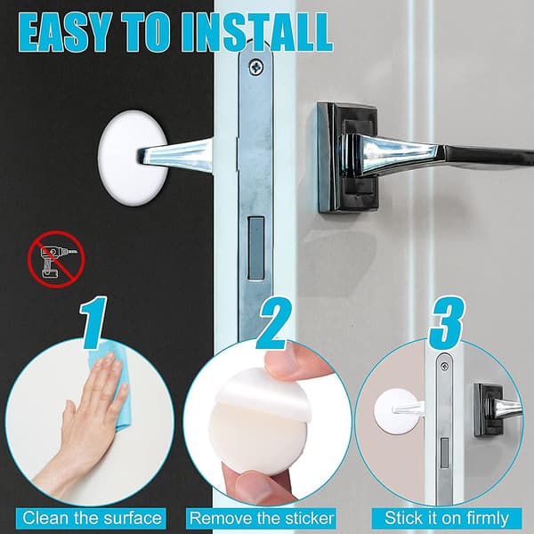 20pcs Door Stopper Wall Protector Adhesive Reusable Bumper Protect Absorbent Silicone Wall