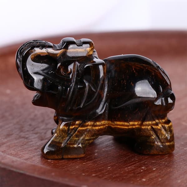 Mordely 2" Crystal Elephant Healing Stone Figurine OPAL