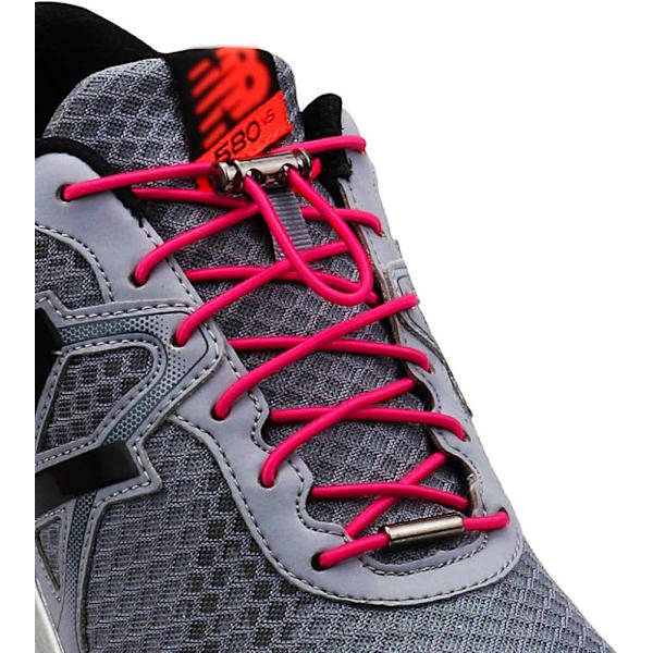 Mordely Updated Version No Tie Elastic Laces, Adjustable Lace Closure - One Size Fits All Adult and Kids Shoes Rose Red