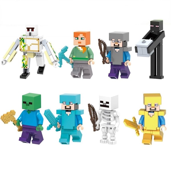 Mordely Minecraf minifigurer byggstenar Minecraf actionfigur