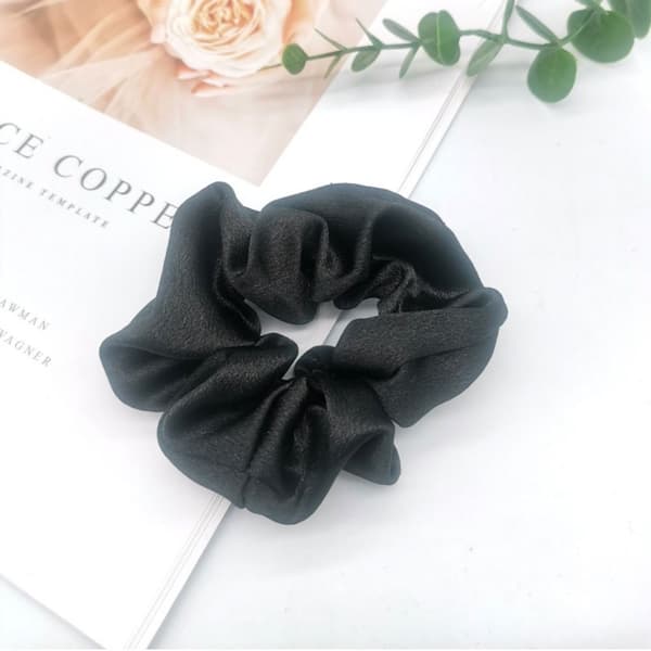 Satin Silk Hair Tie Elastiska Scrunchies GRÅ grey