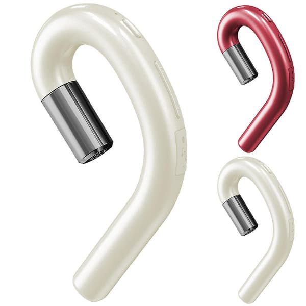 Mordely Bluetooth -hörlurar Noise Cancel Handsfree Headset Öronkrok white