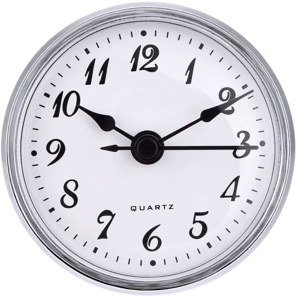2023 2.8 Inch/ 70 Mm Quartz Clock Insert, Gold Trim, Arabic Numeral, Quartz Movement (silver Trim)