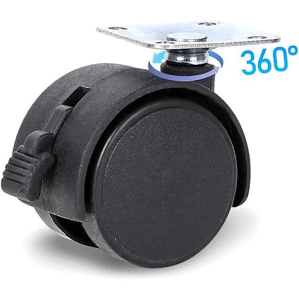 Mordely Set Of 4 Swivel Castors With Brake For Furniture (5 Centimeters)